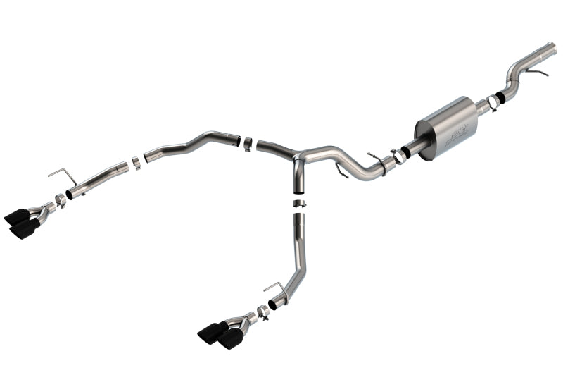 Borla 21-22 Chevrolet Tahoe 6.2L V8 2/4WD 4DR T-304 SS S-Type Cat-Back Exhaust w/ Black Chrome Tips Borla Catback  AXOPROS