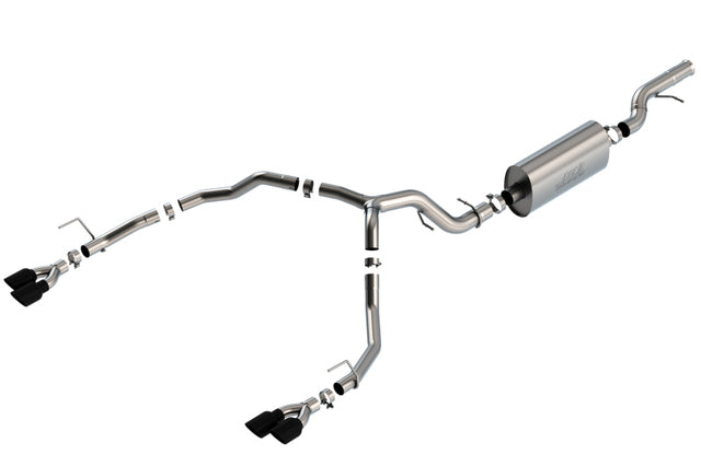 Borla 21-22 Chevrolet Tahoe 6.2L V8 2/4WD 4DR T-304 SS Touring Cat-Back Exhaust w/ Black Chrome Tips Borla Catback  AXOPROS