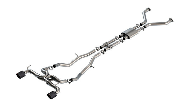 Borla 22-24 Nissan Z 2.5in ATAK Cat Back Exhaust 4.5in Tip - Carbon Fiber Black Anodized Borla Catback  AXOPROS