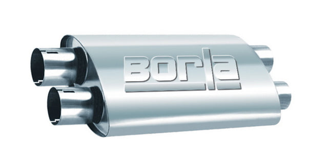 Borla 2.25in Dual In/Out 19in x 9.5in x 4in Turbo XL Muffler Borla Muffler  AXOPROS