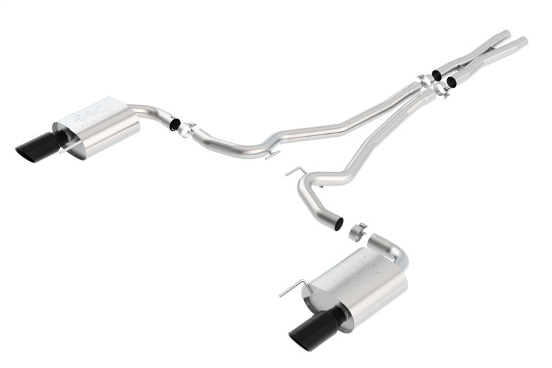 Borla Atak S Cat-Back 15-17 Ford Mustang GT 5.0L V8 MT/AT 2.5in pipe 4in tip (Black Chrome) Borla Catback  AXOPROS