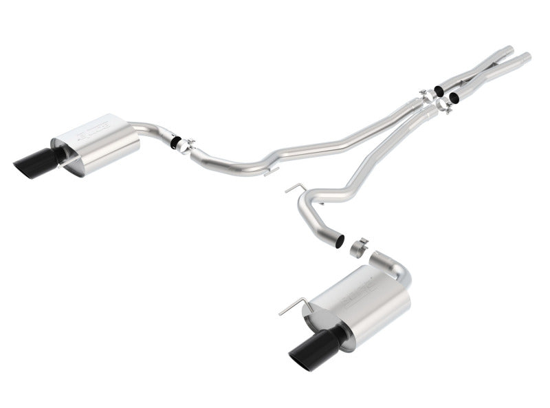 Borla S-Type Cat-Back 15-17 Ford Mustang GT 5.0L V8 MT/AT 2.5in pipe 4in tip (Black Chrome) Borla Catback  AXOPROS