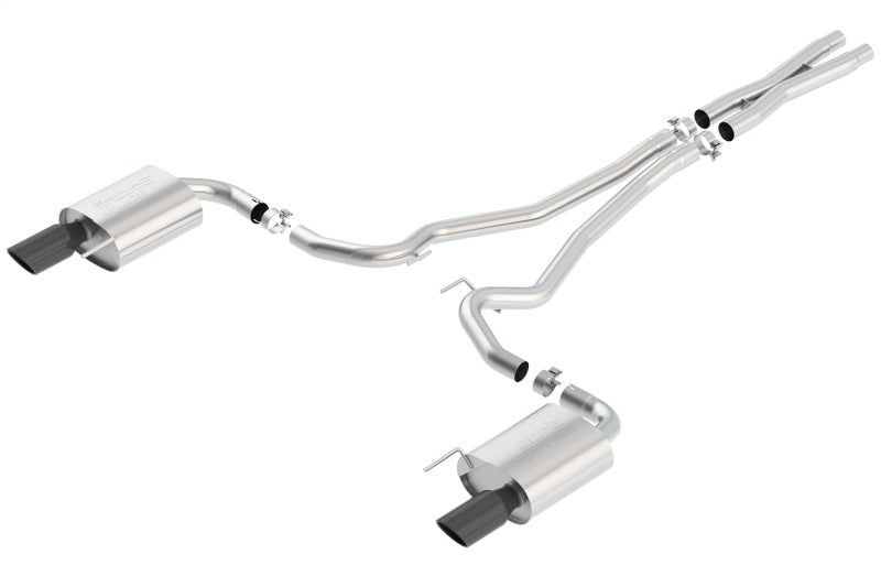 Borla S-Type Cat-Back 15-17 Ford Mustang GT 5.0L V8 MT/AT 2.5in pipe 4in tip (Black Chrome) Borla Catback  AXOPROS