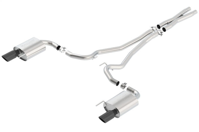Borla S-Type Cat-Back 15-17 Ford Mustang GT 5.0L V8 MT/AT 2.5in pipe 4in tip (Black Chrome) Borla Catback  AXOPROS