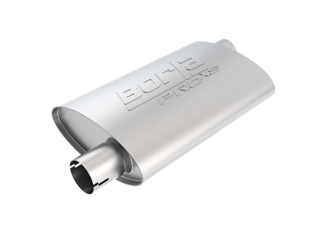Borla Universal Pro-XS Oval 2.25in Inlet / Outlet Offset Notched Muffler Borla Muffler  AXOPROS