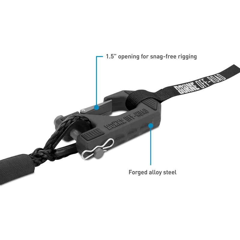 Borne Off-Road 10K Winch - Black Synthetic Rope Borne Off-Road Winches  AXOPROS