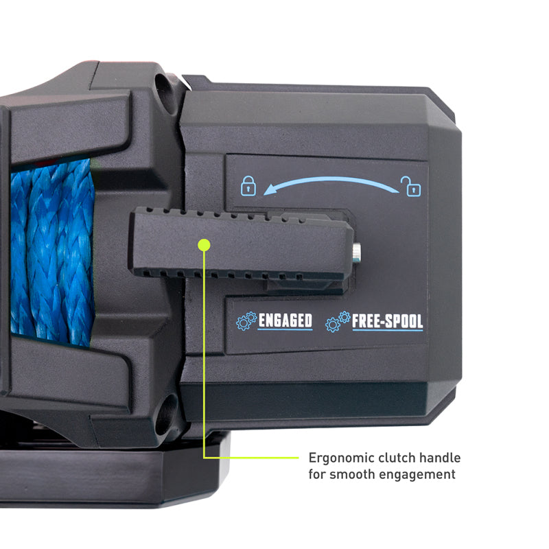 Borne Off-Road 10K Winch - Blue Synthetic Rope Borne Off-Road Winches  AXOPROS