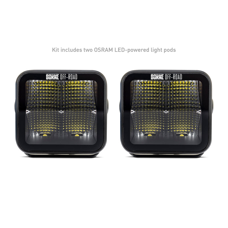 Borne Off-Road Light Pods (Kit of 2) 3x3 Flood Borne Off-Road Light Bars & Cubes  AXOPROS