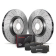 Brembo OE 15-20 Audi A3 Quattro/S3/15-19 Golf R/15-21 GTI/19-21 Jetta Front Disc Brake Kit Brembo OE Brake Rotors - Drilled  AXOPROS