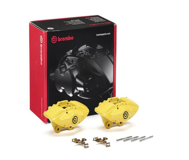 Brembo OE BMW 16-21 M2/17-18 M3/17-20 M4 Hydraulic Rear X-Style Brake Calipers - Yellow Brembo OE Brake Calipers - OE  AXOPROS