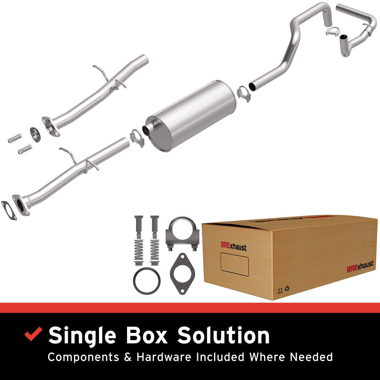BRExhaust 1986-1992 Ford Ranger Direct-Fit Replacement Exhaust System BRExhaust Exhaust System Kit  AXOPROS