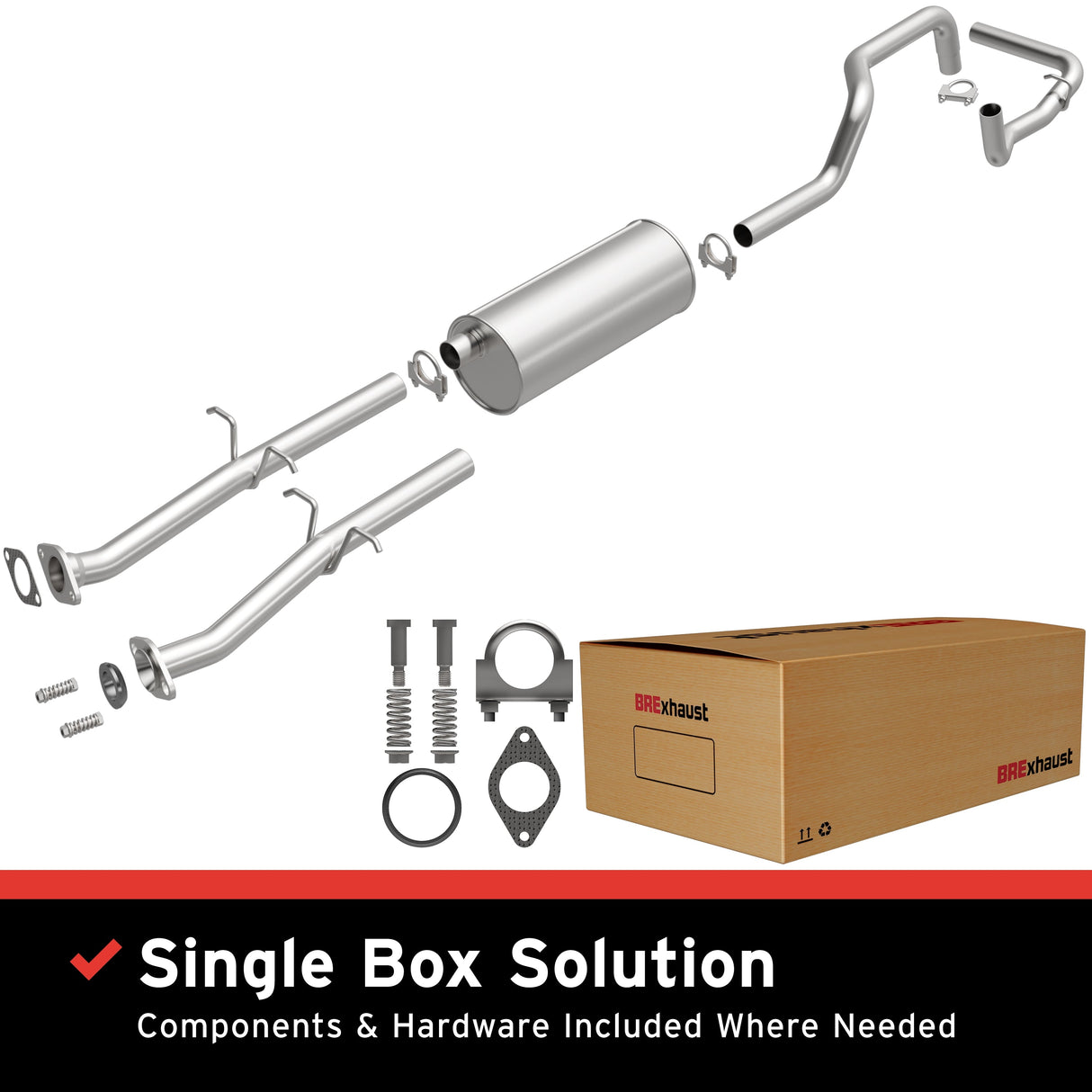BRExhaust 1986-1992 Ford Ranger Direct-Fit Replacement Exhaust System BRExhaust Exhaust System Kit  AXOPROS