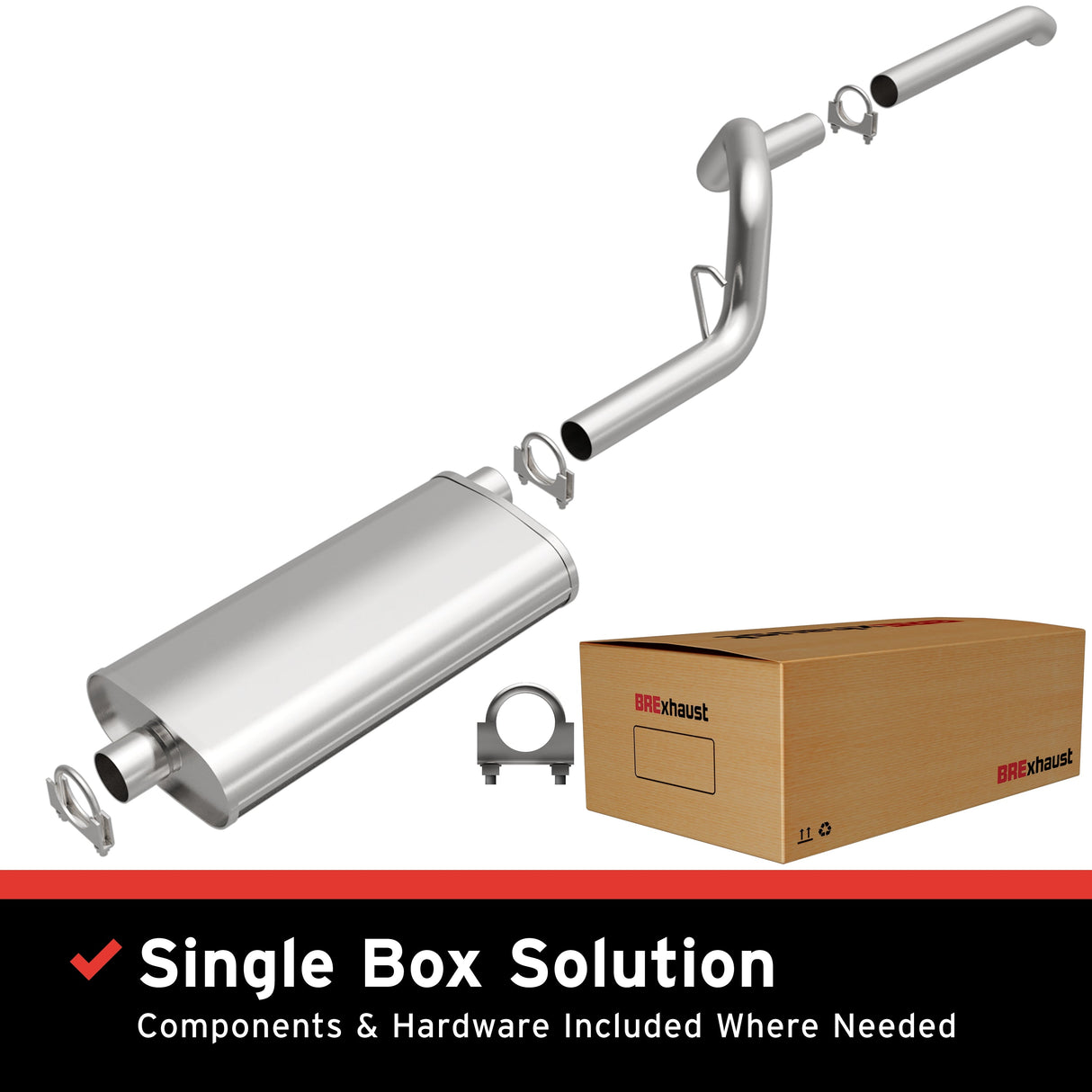 BRExhaust 1987-1992 Jeep Direct-Fit Replacement Exhaust System BRExhaust Exhaust System Kit  AXOPROS