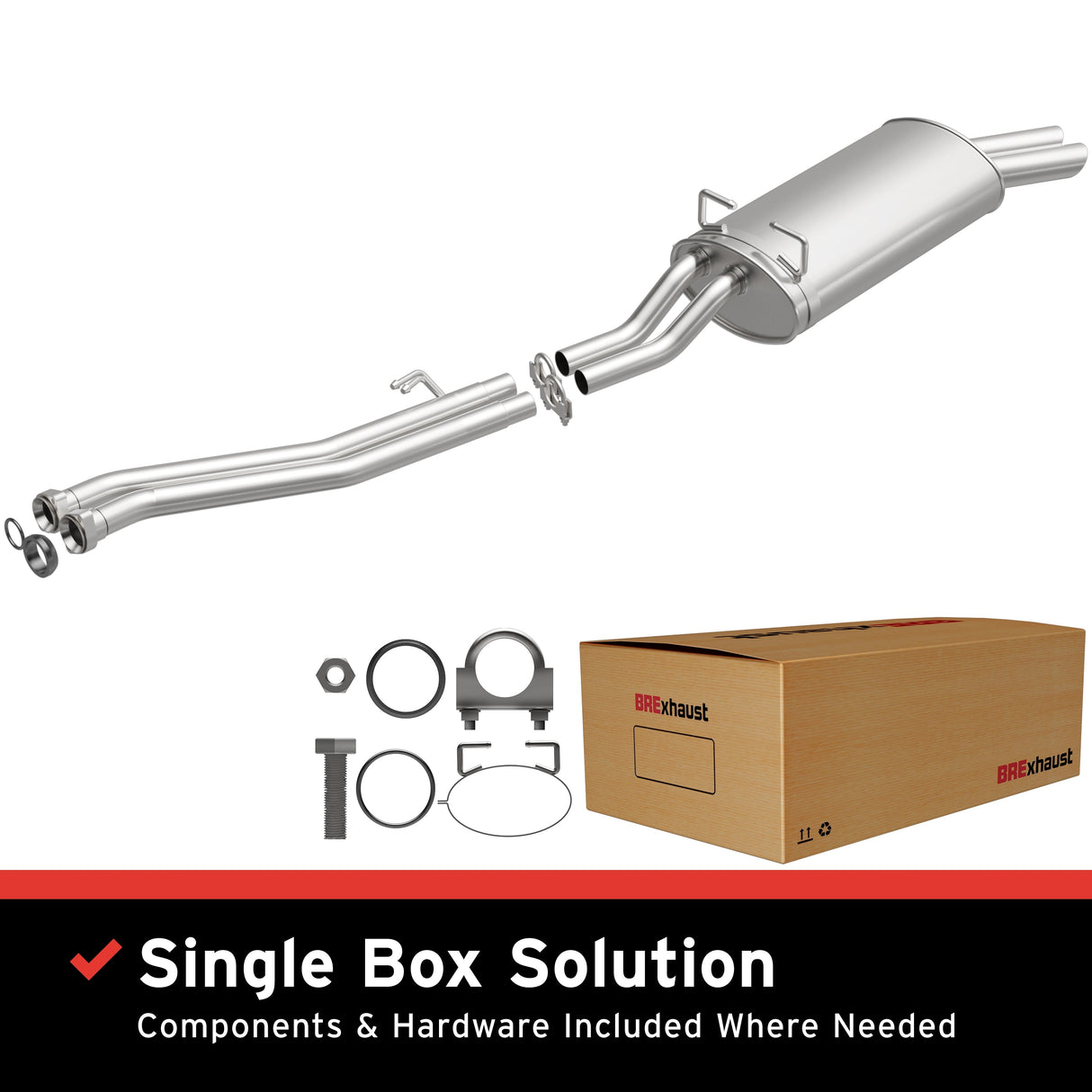 BRExhaust 1987-1993 BMW Direct-Fit Replacement Exhaust System BRExhaust Exhaust System Kit  AXOPROS