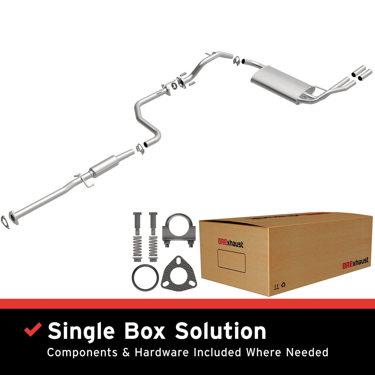 BRExhaust 1988-1991 Honda CRX 1.6L Direct-Fit Replacement Exhaust System BRExhaust Exhaust System Kit  AXOPROS