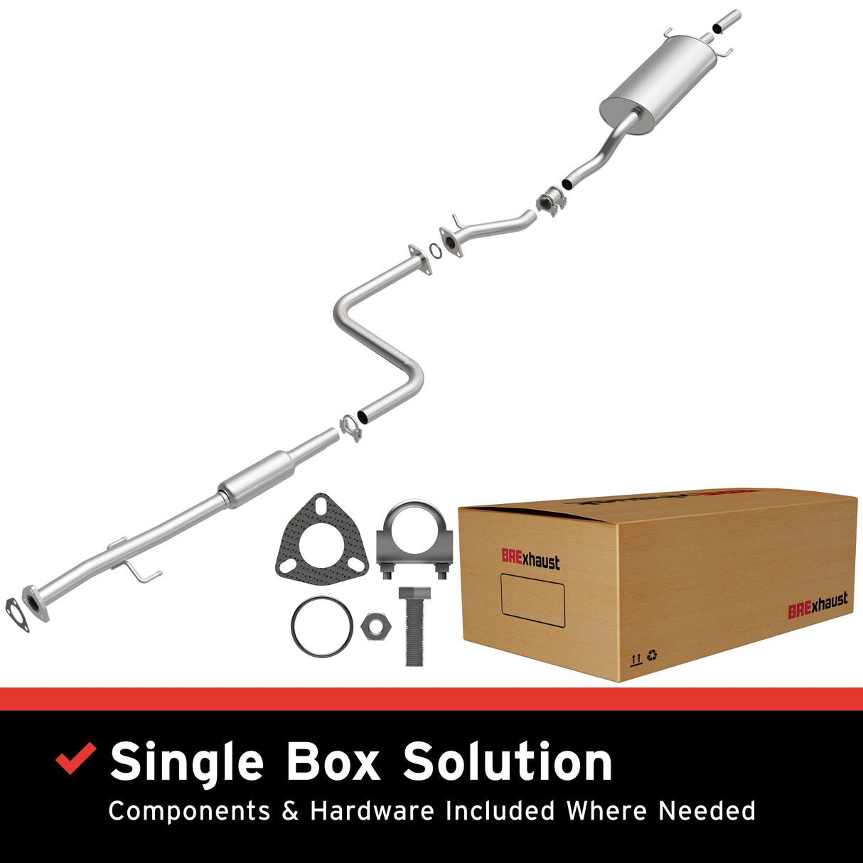 BRExhaust 1990-1993 Honda Accord 2.2L Direct-Fit Replacement Exhaust System BRExhaust Exhaust System Kit  AXOPROS