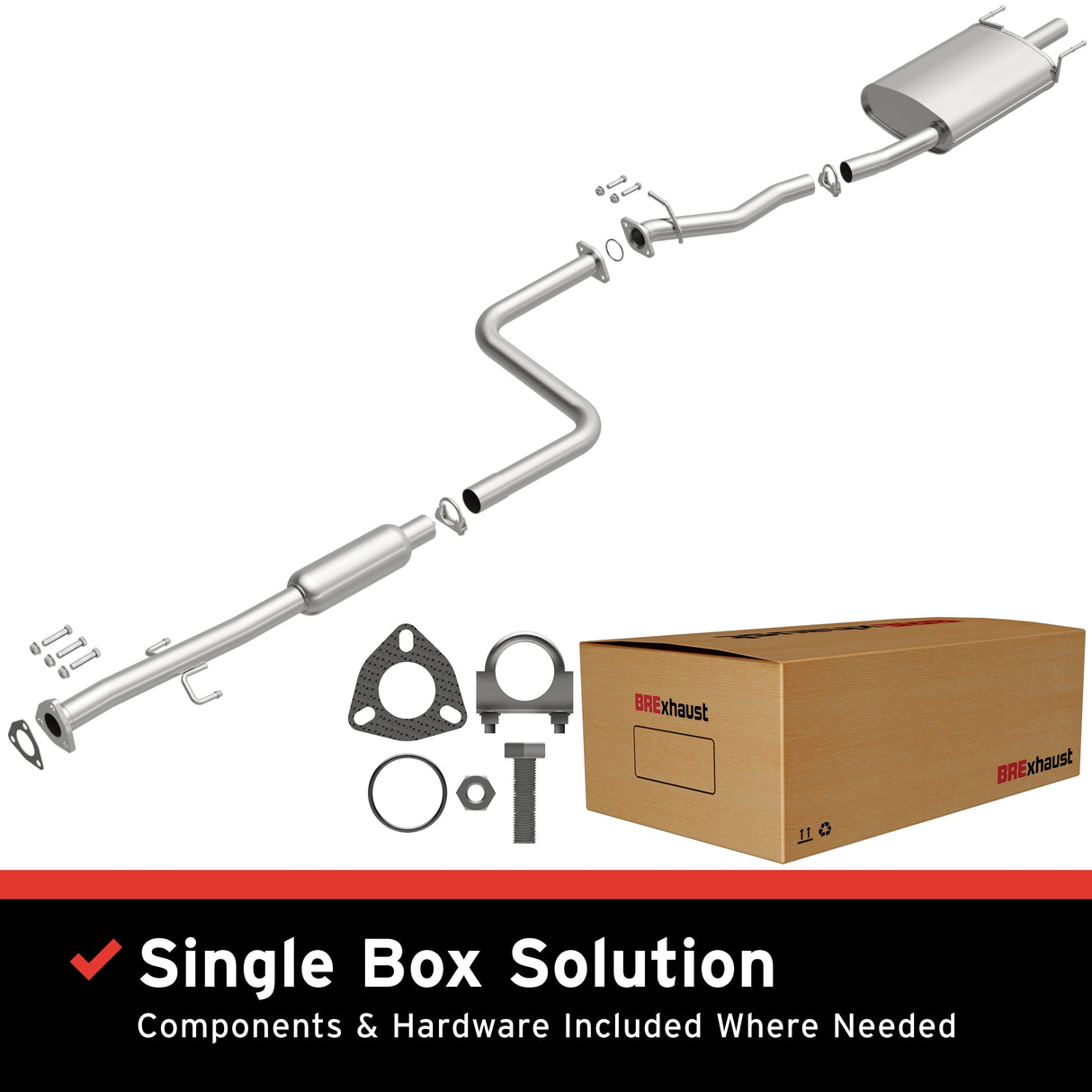 BRExhaust 1992-1993 Honda Accord 2.2L Direct-Fit Replacement Exhaust System BRExhaust Exhaust System Kit  AXOPROS
