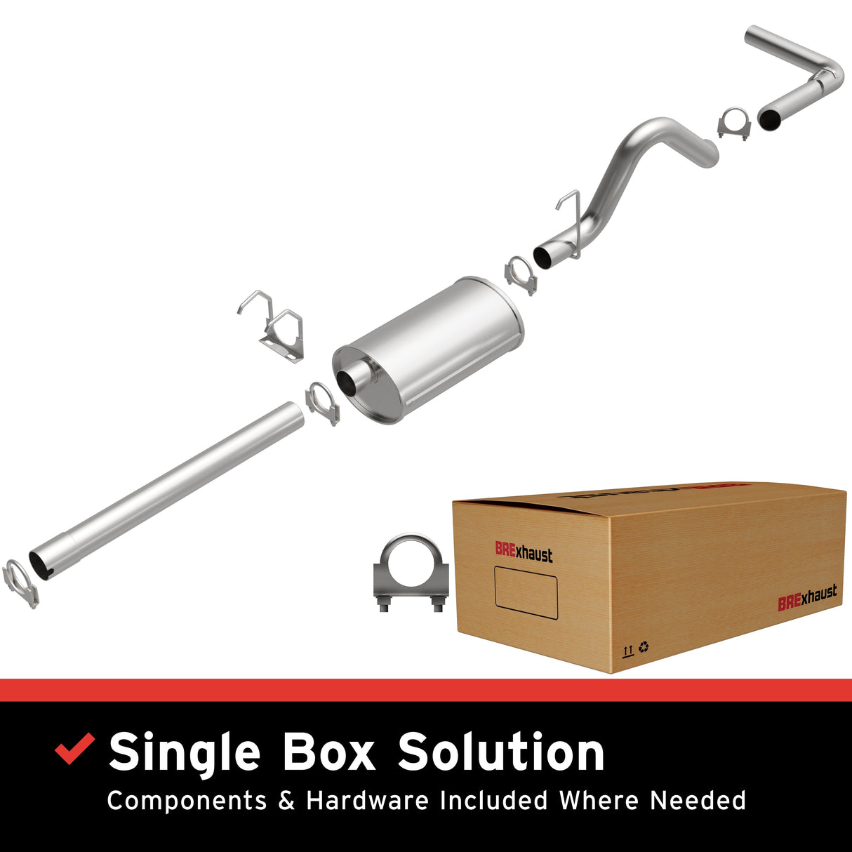 BRExhaust 1994-1996 Dodge Dakota Direct-Fit Replacement Exhaust System BRExhaust Exhaust System Kit  AXOPROS