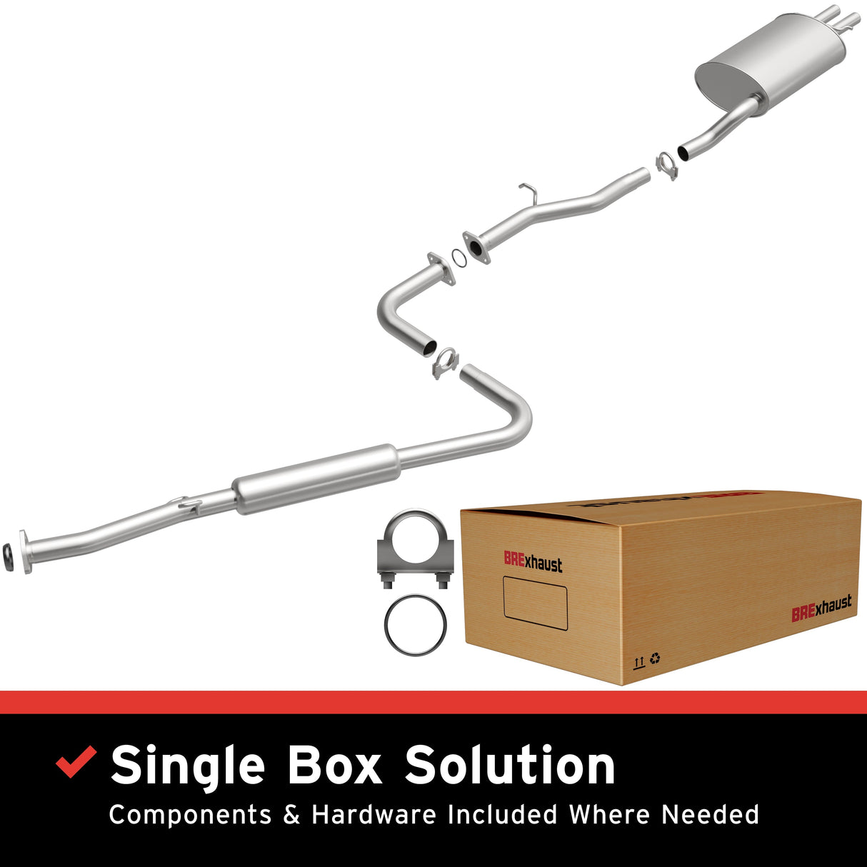 BRExhaust 1995-1997 Honda Accord 2.7L Direct-Fit Replacement Exhaust System BRExhaust Exhaust System Kit  AXOPROS