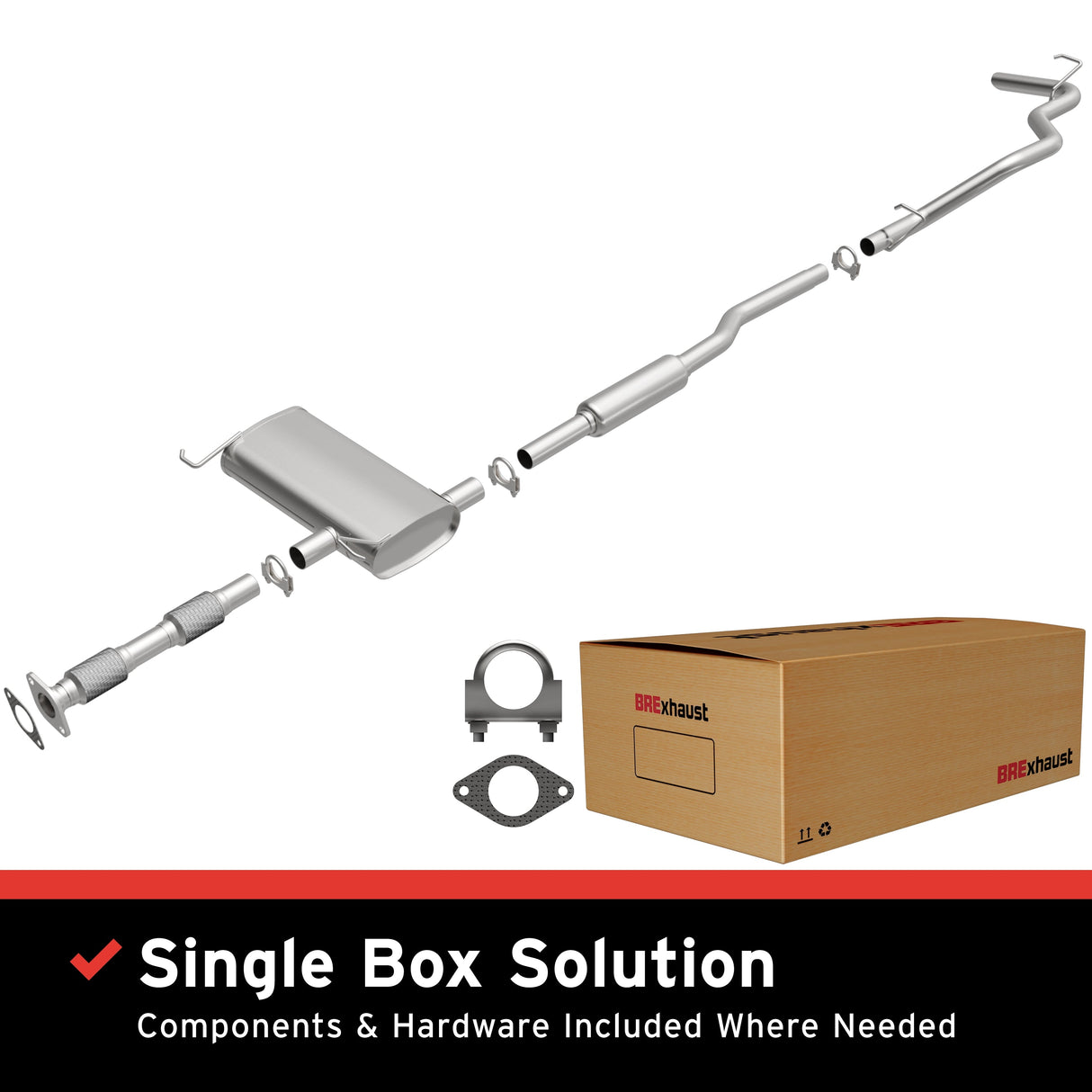 BRExhaust 1995-1998 Ford Windstar Direct-Fit Replacement Exhaust System BRExhaust Exhaust System Kit  AXOPROS