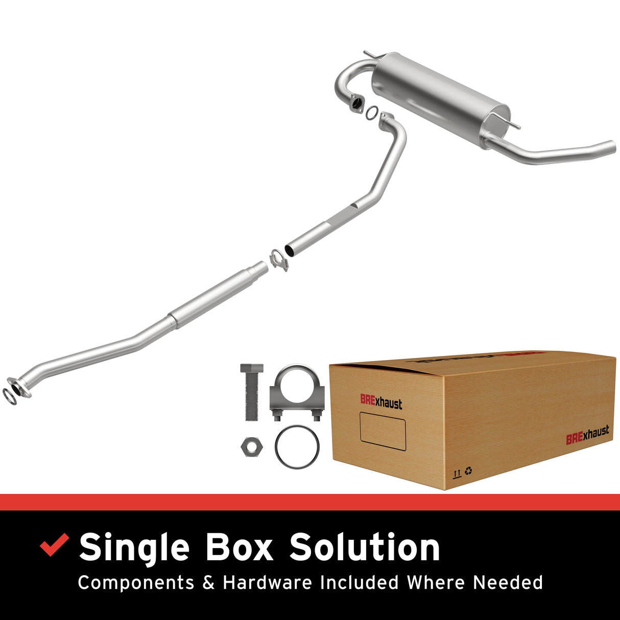 BRExhaust 1996-1997 Toyota RAV4 2.0L Direct-Fit Replacement Exhaust System BRExhaust Exhaust System Kit  AXOPROS