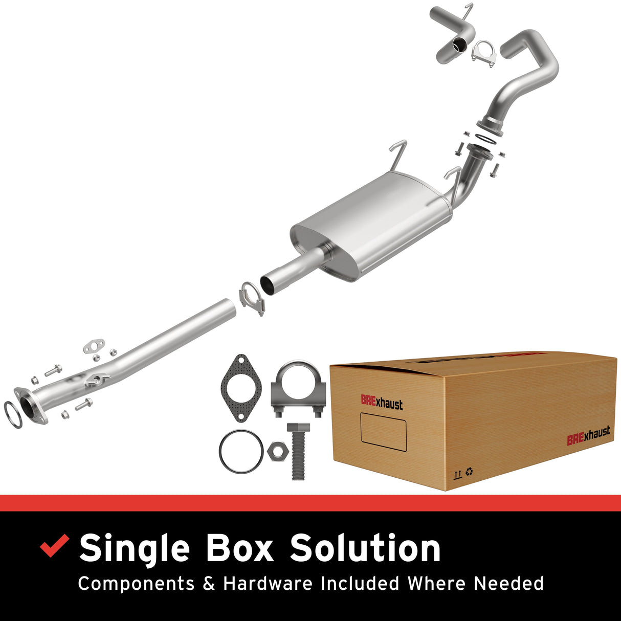 BRExhaust 1996-2000 Toyota 4Runner 3.4L Direct-Fit Replacement Exhaust System BRExhaust Exhaust System Kit  AXOPROS