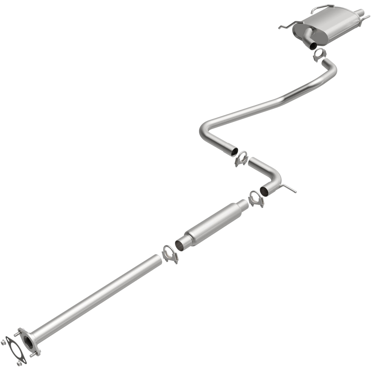 BRExhaust 1998-2001 Nissan Altima 2.4L Direct-Fit Replacement Exhaust System BRExhaust Exhaust System Kit  AXOPROS