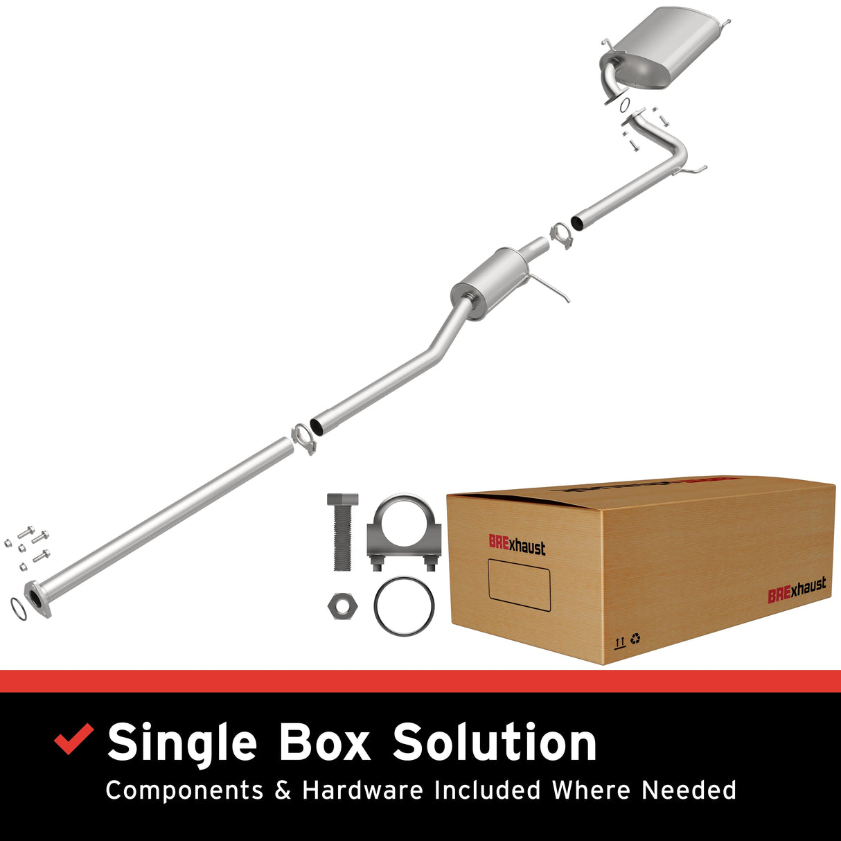 BRExhaust 1998-2002 Honda Accord 2.3L Direct-Fit Replacement Exhaust System BRExhaust Exhaust System Kit  AXOPROS