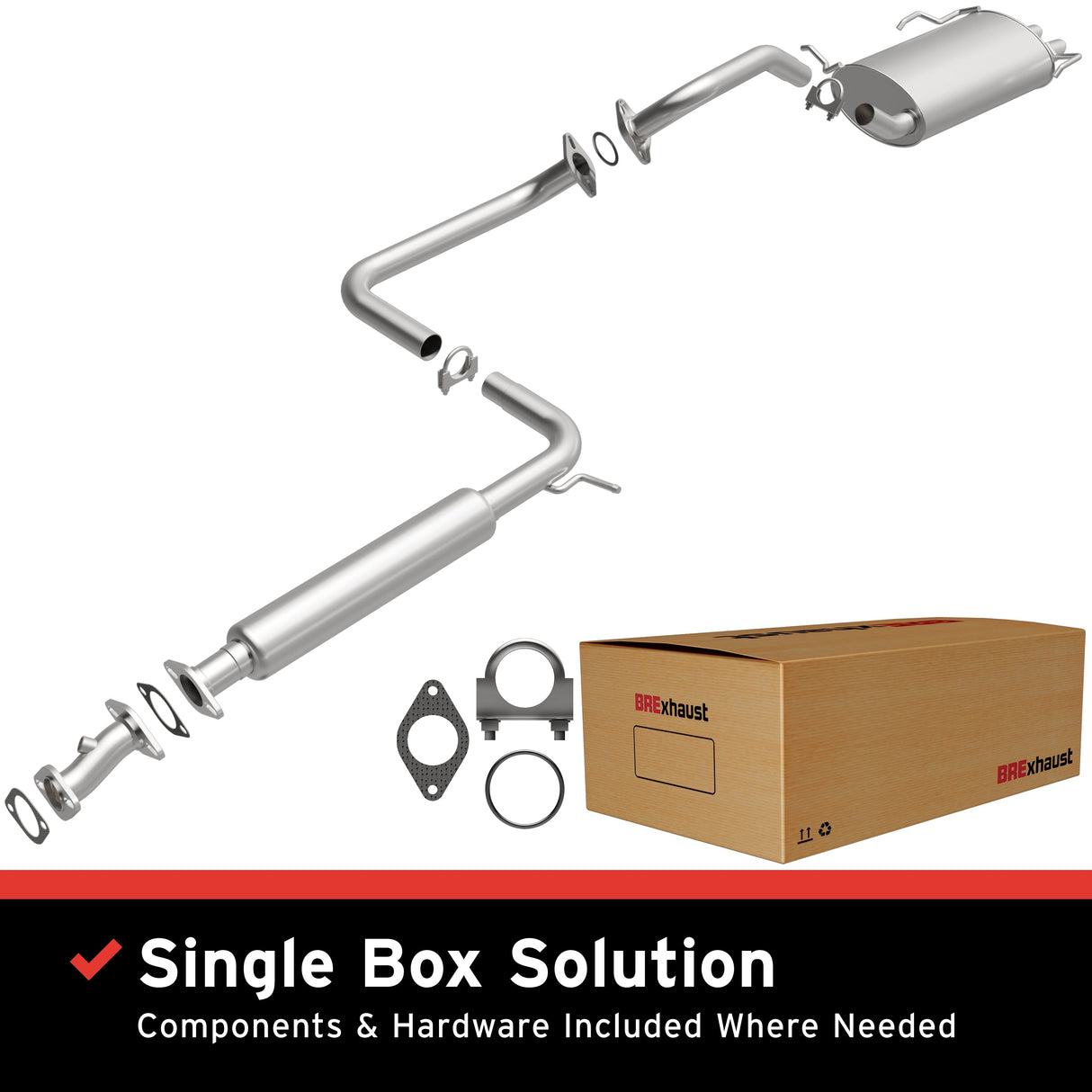 BRExhaust 1999-2000 Nissan Maxima 3.0L Direct-Fit Replacement Exhaust System BRExhaust Exhaust System Kit  AXOPROS