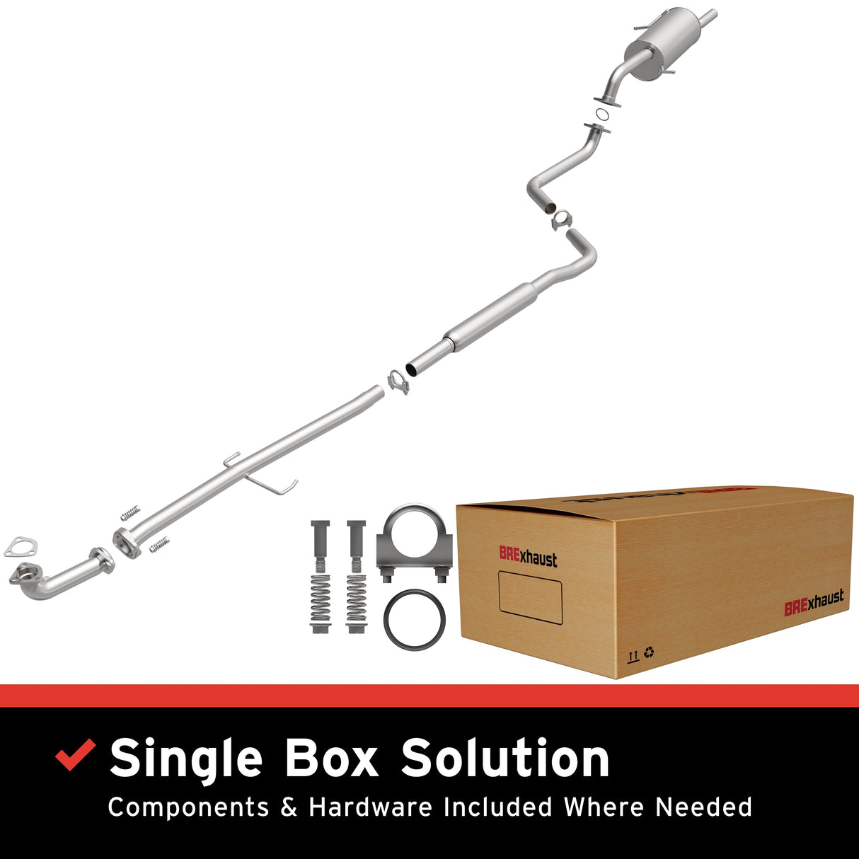 BRExhaust 1999-2003 Mazda Protege Direct-Fit Replacement Exhaust System BRExhaust Exhaust System Kit  AXOPROS