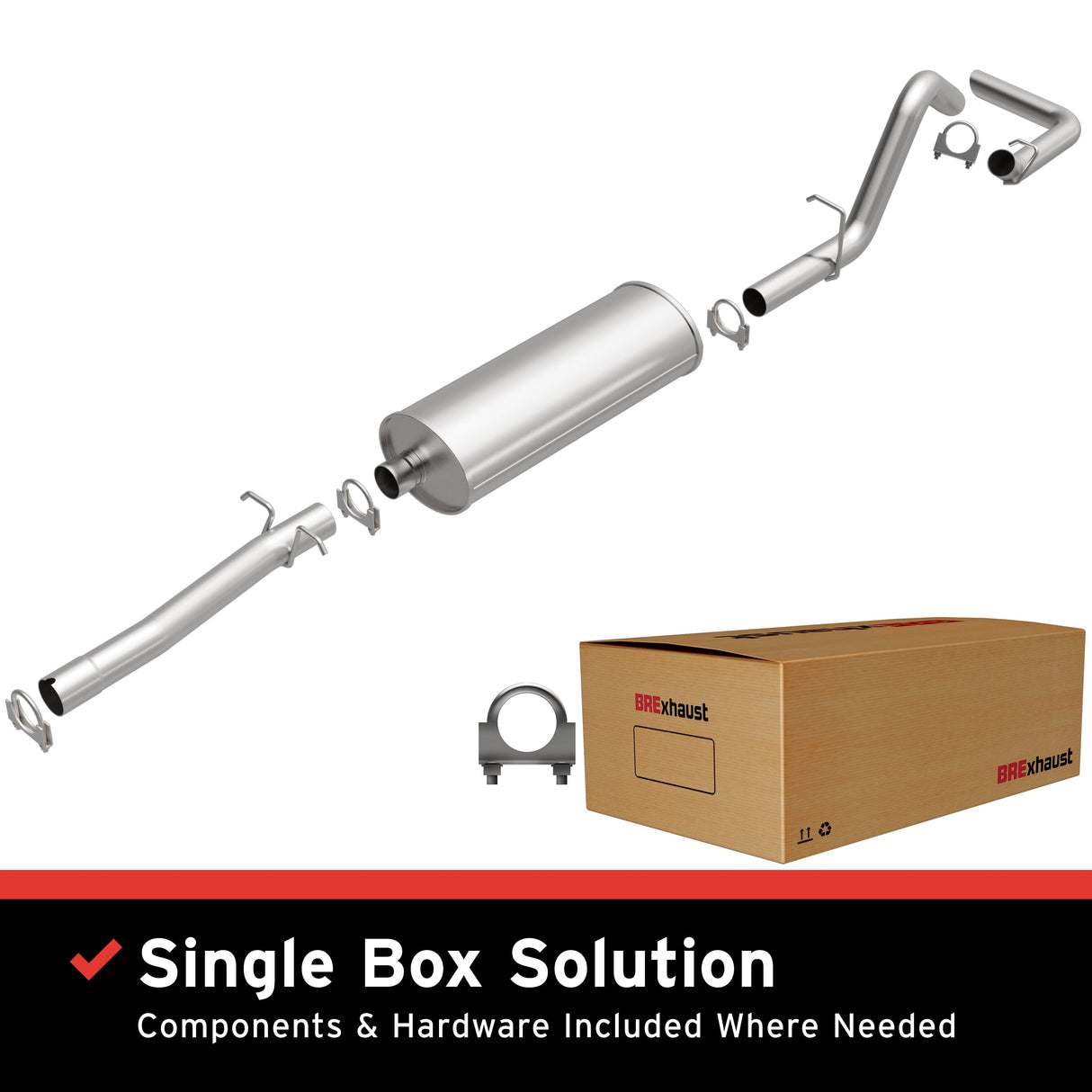 BRExhaust 2000-2003 Dodge Dakota 3.9L Direct-Fit Replacement Exhaust System BRExhaust Exhaust System Kit  AXOPROS