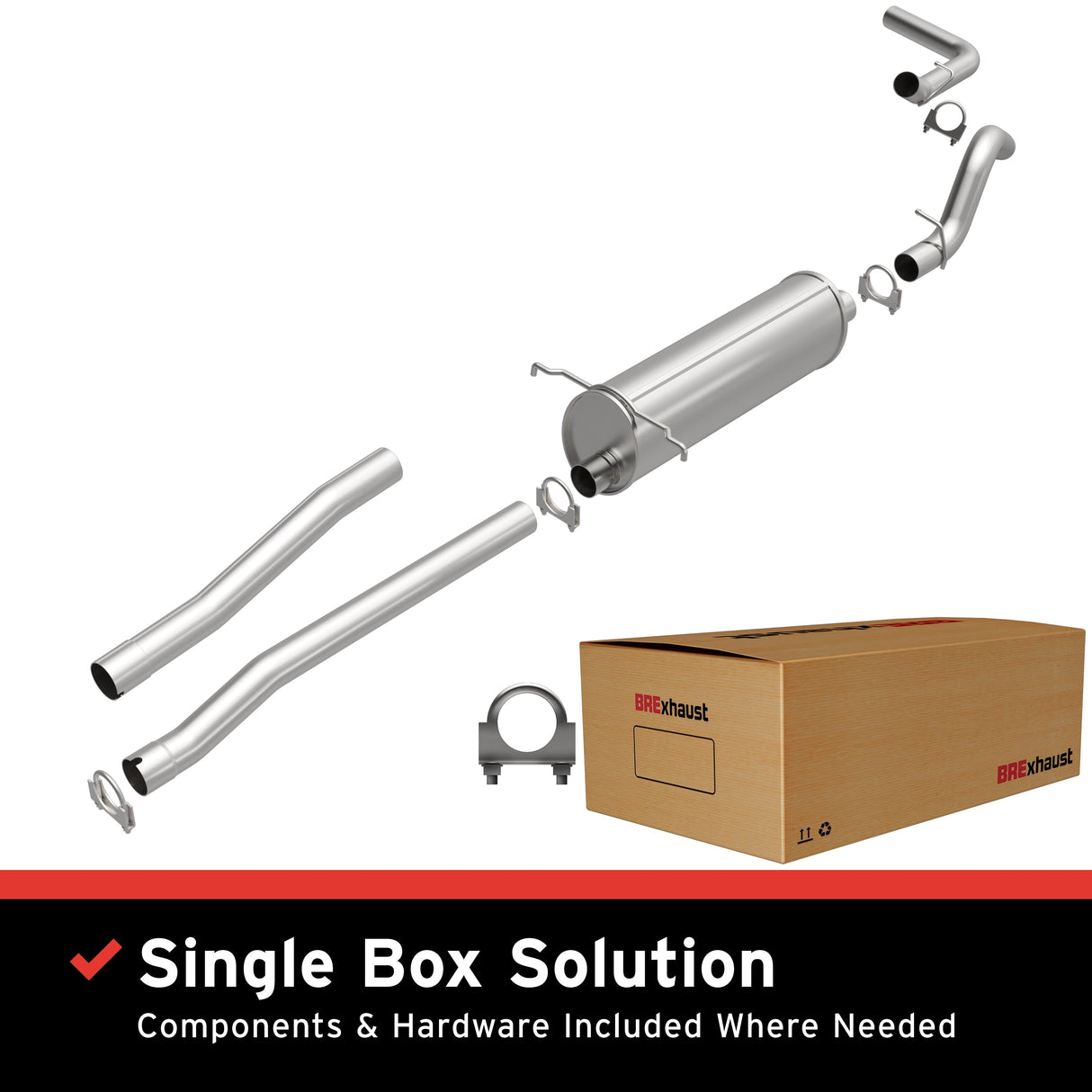 BRExhaust 2000-2003 Dodge Dakota 3.9L Direct-Fit Replacement Exhaust System BRExhaust Exhaust System Kit  AXOPROS