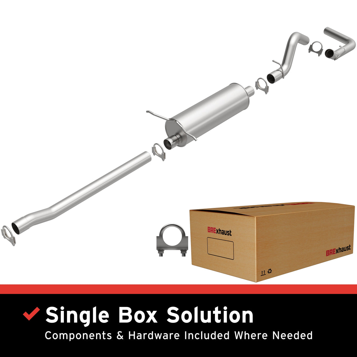 BRExhaust 2000-2003 Dodge Dakota Direct-Fit Replacement Exhaust System BRExhaust Exhaust System Kit  AXOPROS