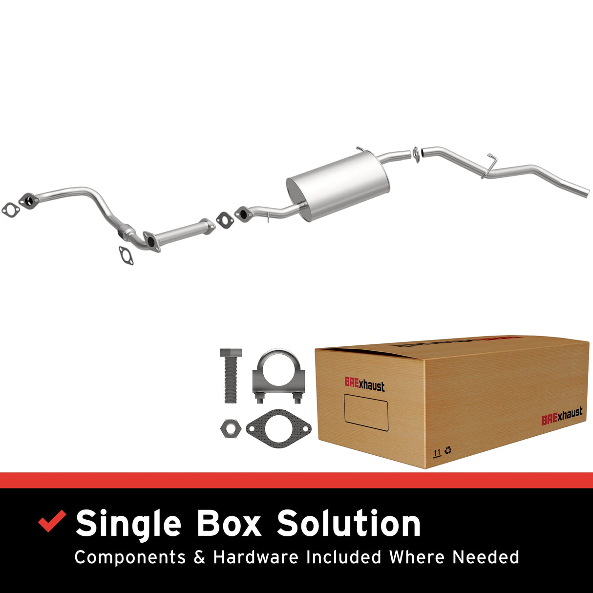 BRExhaust 2000-2004 Nissan Xterra 3.3L Direct-Fit Replacement Exhaust System BRExhaust Exhaust System Kit  AXOPROS