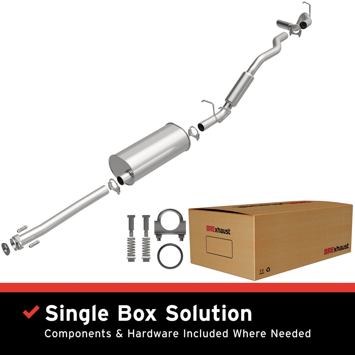 BRExhaust 2001-2005 Ford Explorer Sport Trac 4.0L Direct-Fit Replacement Exhaust System BRExhaust Exhaust System Kit  AXOPROS