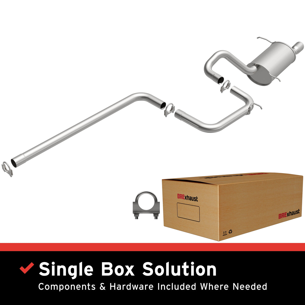 BRExhaust 2001-2010 Chrysler PT Cruiser 2.4L Direct-Fit Replacement Exhaust System BRExhaust Exhaust System Kit  AXOPROS