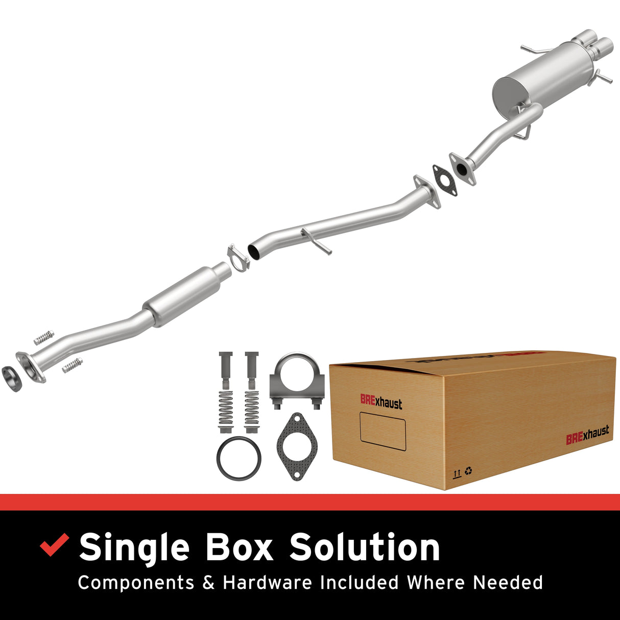 BRExhaust 2002-2004 Subaru Impreza 2.0L Direct-Fit Replacement Exhaust System BRExhaust Exhaust System Kit  AXOPROS