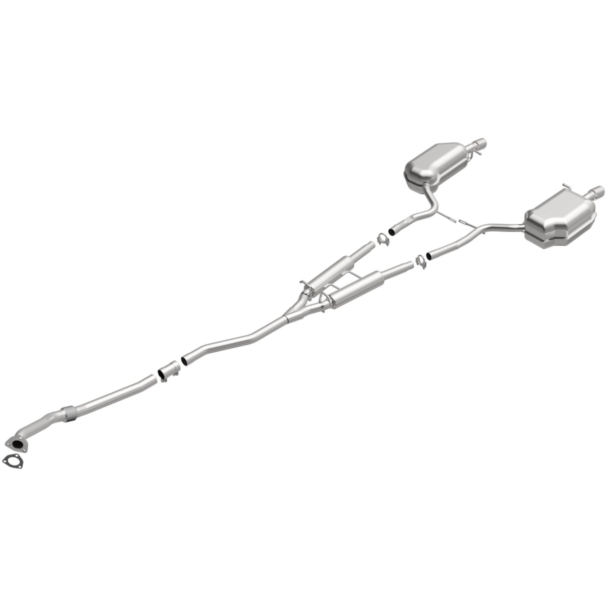 BRExhaust 2002-2005 Audi A4 Quattro 1.8L Direct-Fit Replacement Exhaust System BRExhaust Exhaust System Kit  AXOPROS