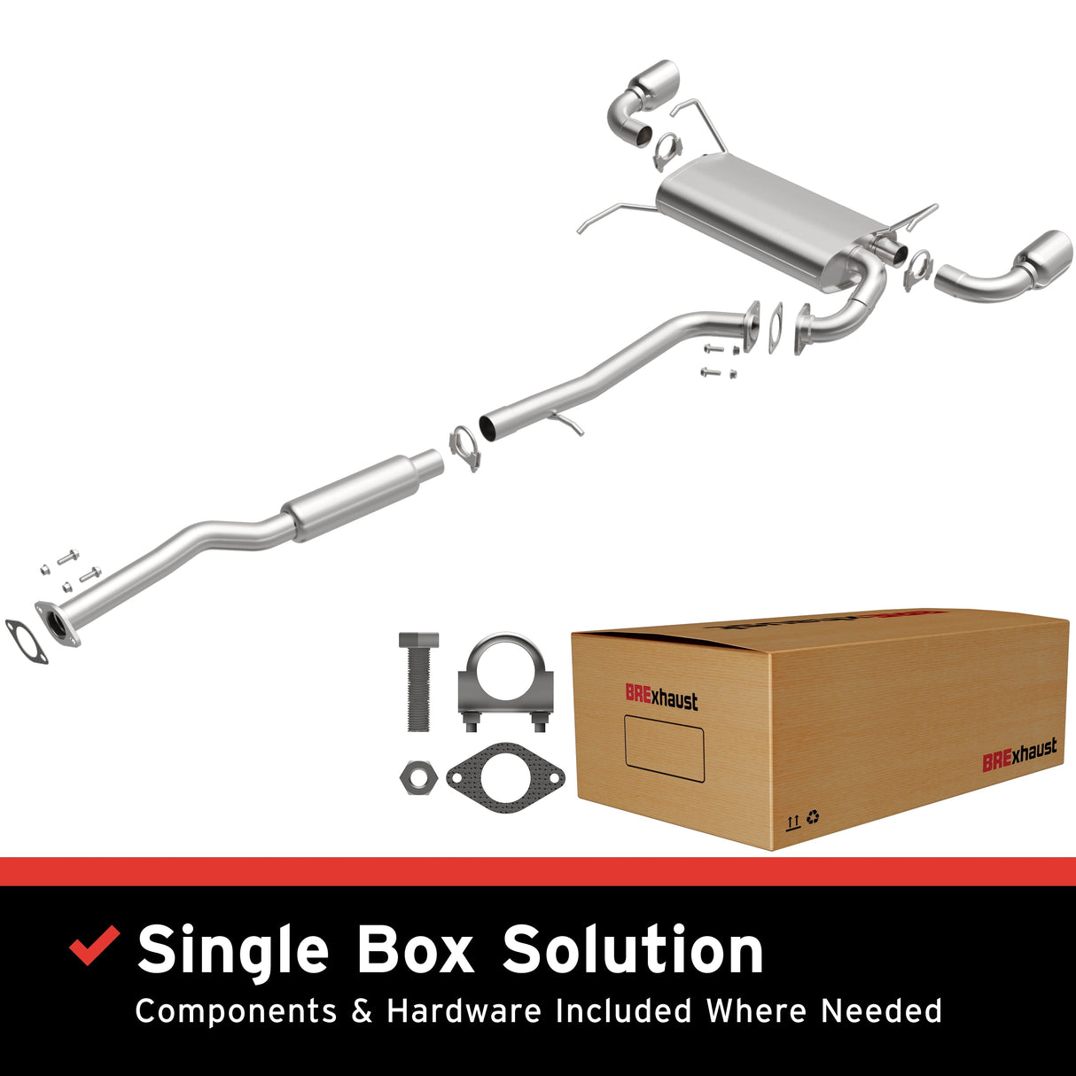 BRExhaust 2003-2007 INFINITI G35 3.5L Direct-Fit Replacement Exhaust System BRExhaust Exhaust System Kit  AXOPROS