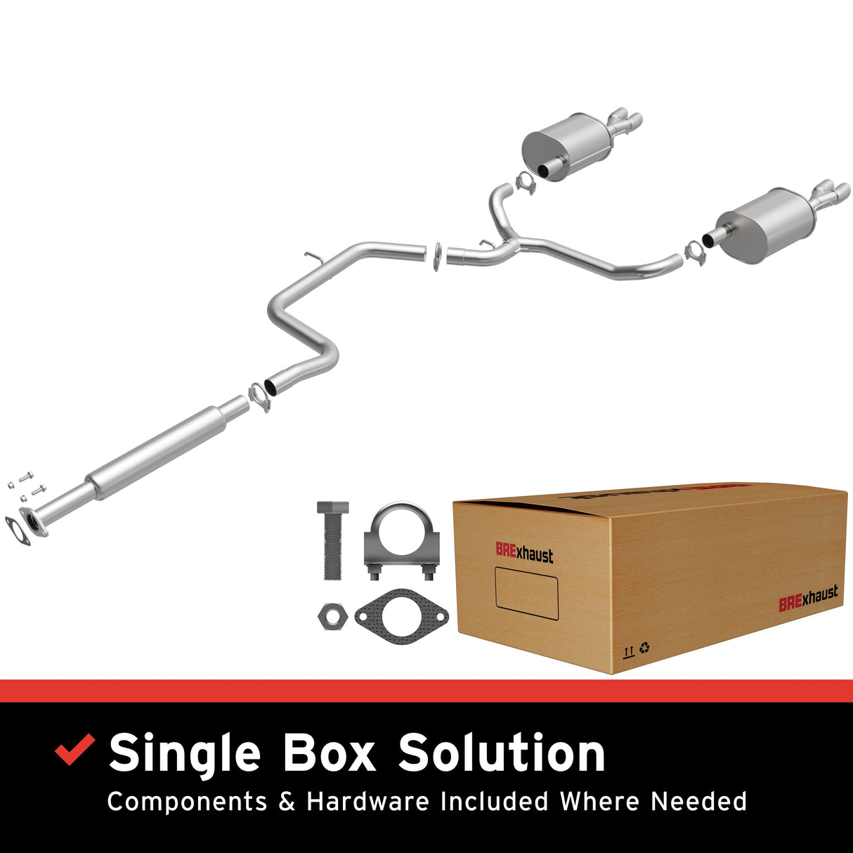 BRExhaust 2003-2008 Pontiac Grand Prix 3.8L Direct-Fit Replacement Exhaust System BRExhaust Exhaust System Kit  AXOPROS