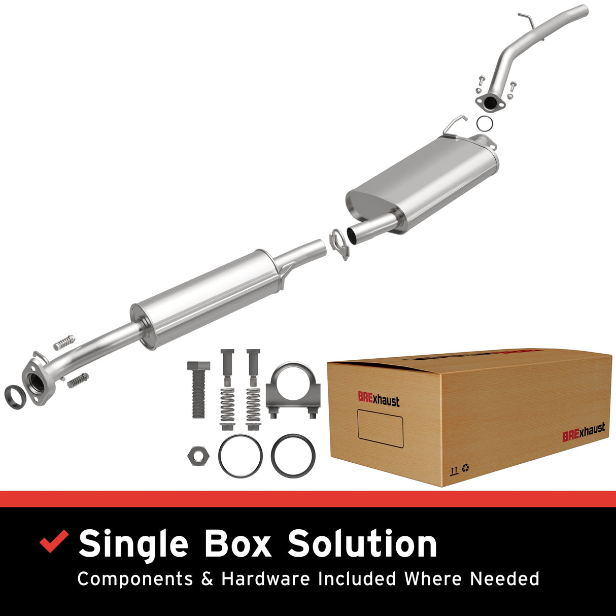 BRExhaust 2003-2011 Honda Element 2.4L Direct-Fit Replacement Exhaust System BRExhaust Exhaust System Kit  AXOPROS