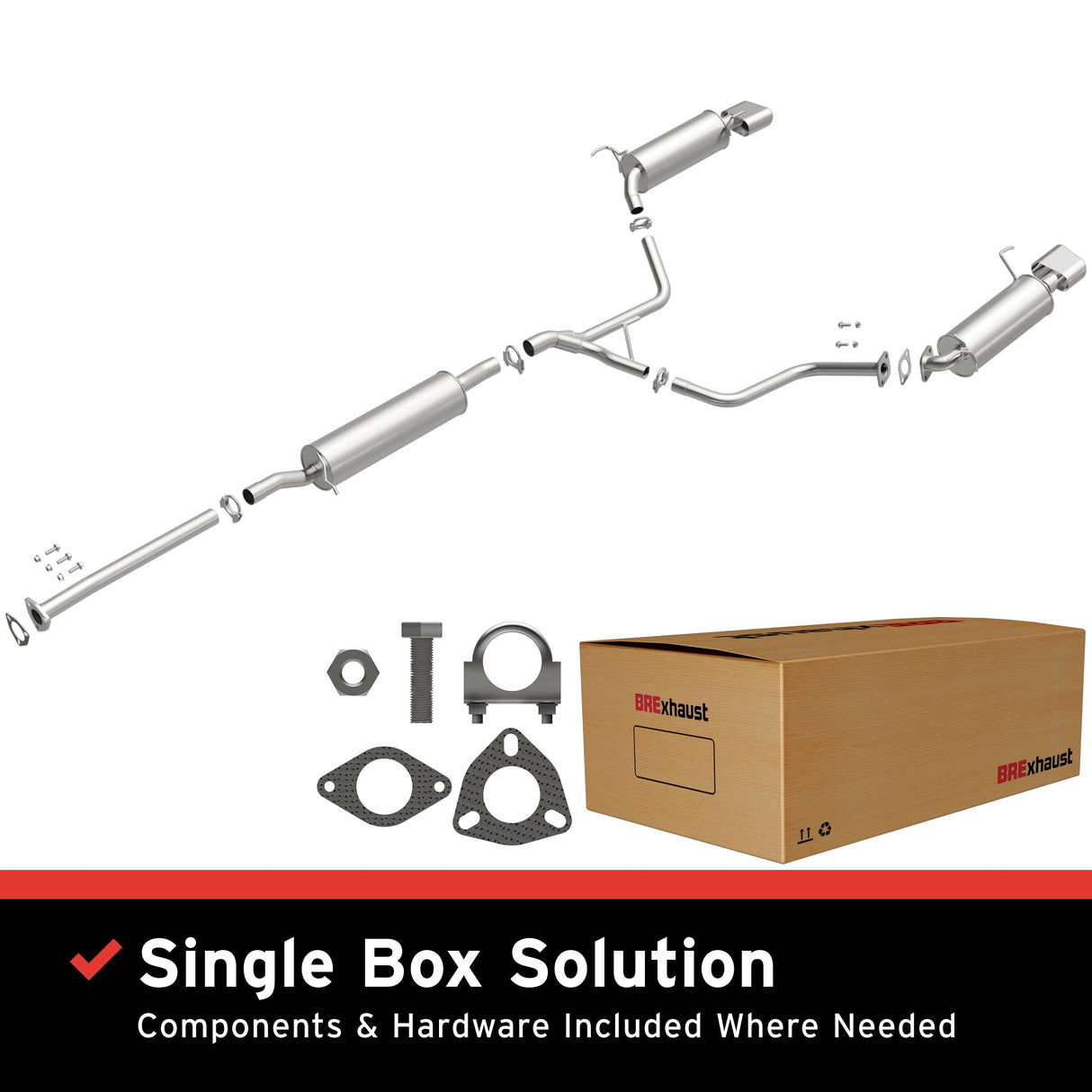 BRExhaust 2004-2006 Acura MDX 3.5L Direct-Fit Replacement Exhaust System BRExhaust Exhaust System Kit  AXOPROS