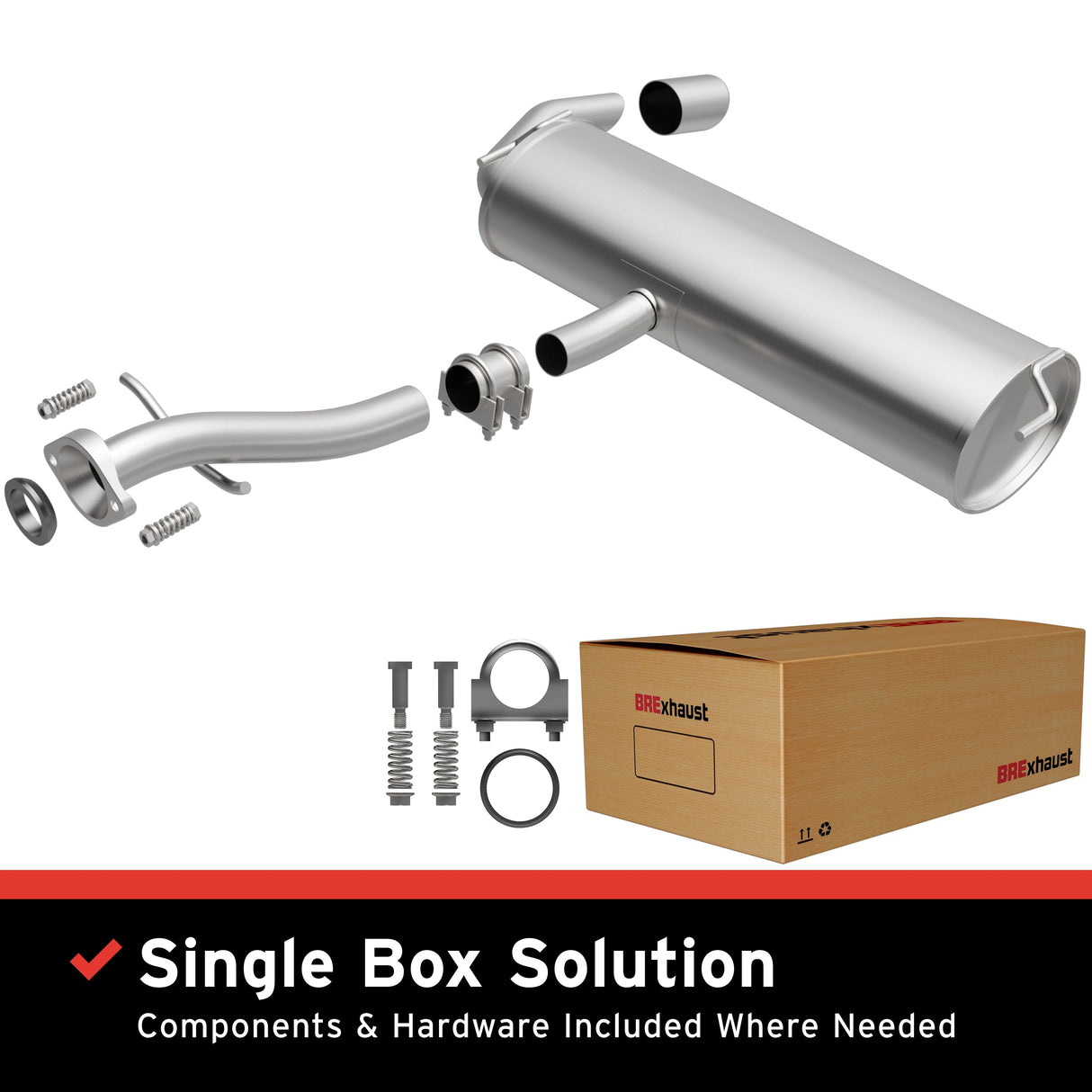 BRExhaust 2005-2010 Scion TC 2.4L Direct-Fit Replacement Exhaust System BRExhaust Exhaust System Kit  AXOPROS