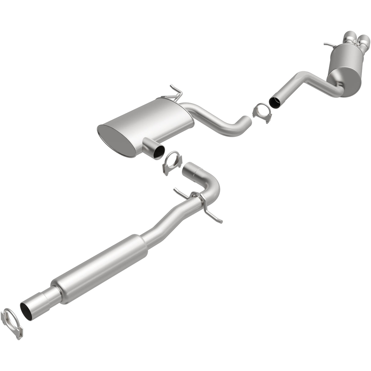 BRExhaust 2005-2011 Volkswagen Jetta 2.5L Direct-Fit Replacement Exhaust System BRExhaust Exhaust System Kit  AXOPROS