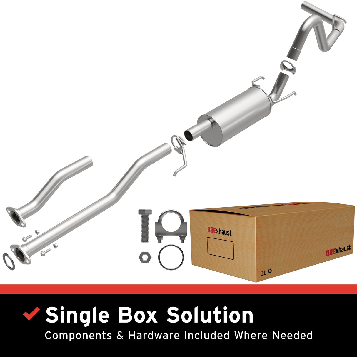BRExhaust 2005-2012 Toyota Tacoma 2.7L Direct-Fit Replacement Exhaust System BRExhaust Exhaust System Kit  AXOPROS