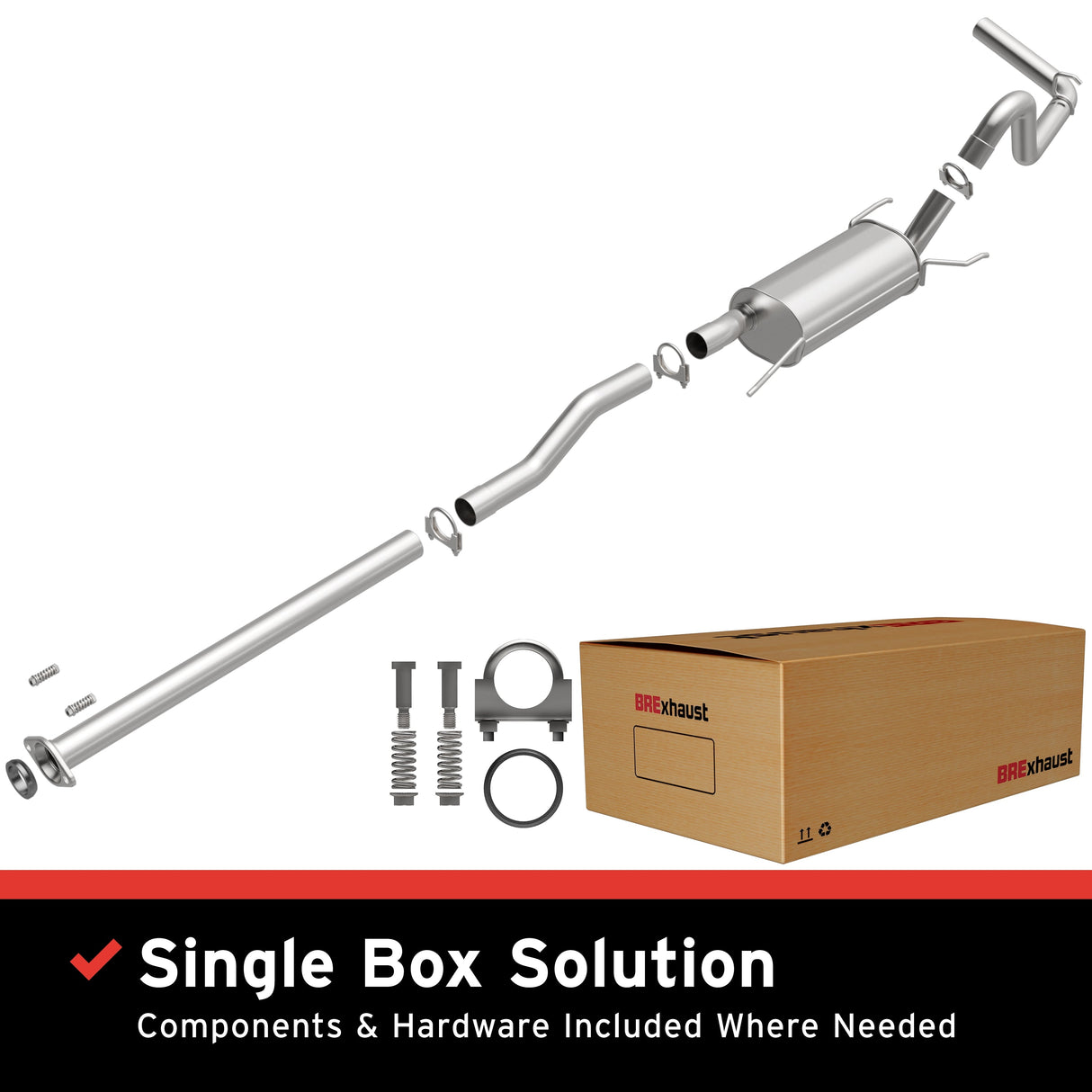 BRExhaust 2005-2012 Toyota Tacoma 4.0L Direct-Fit Replacement Exhaust System BRExhaust Exhaust System Kit  AXOPROS