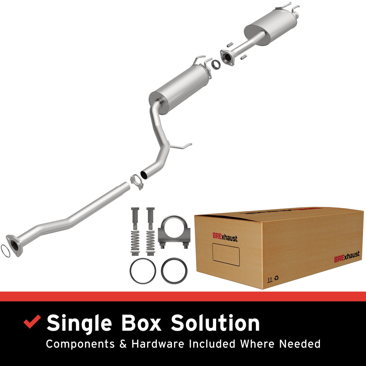 BRExhaust 2006-2011 Honda Civic 2.0L Direct-Fit Replacement Exhaust System BRExhaust Exhaust System Kit  AXOPROS