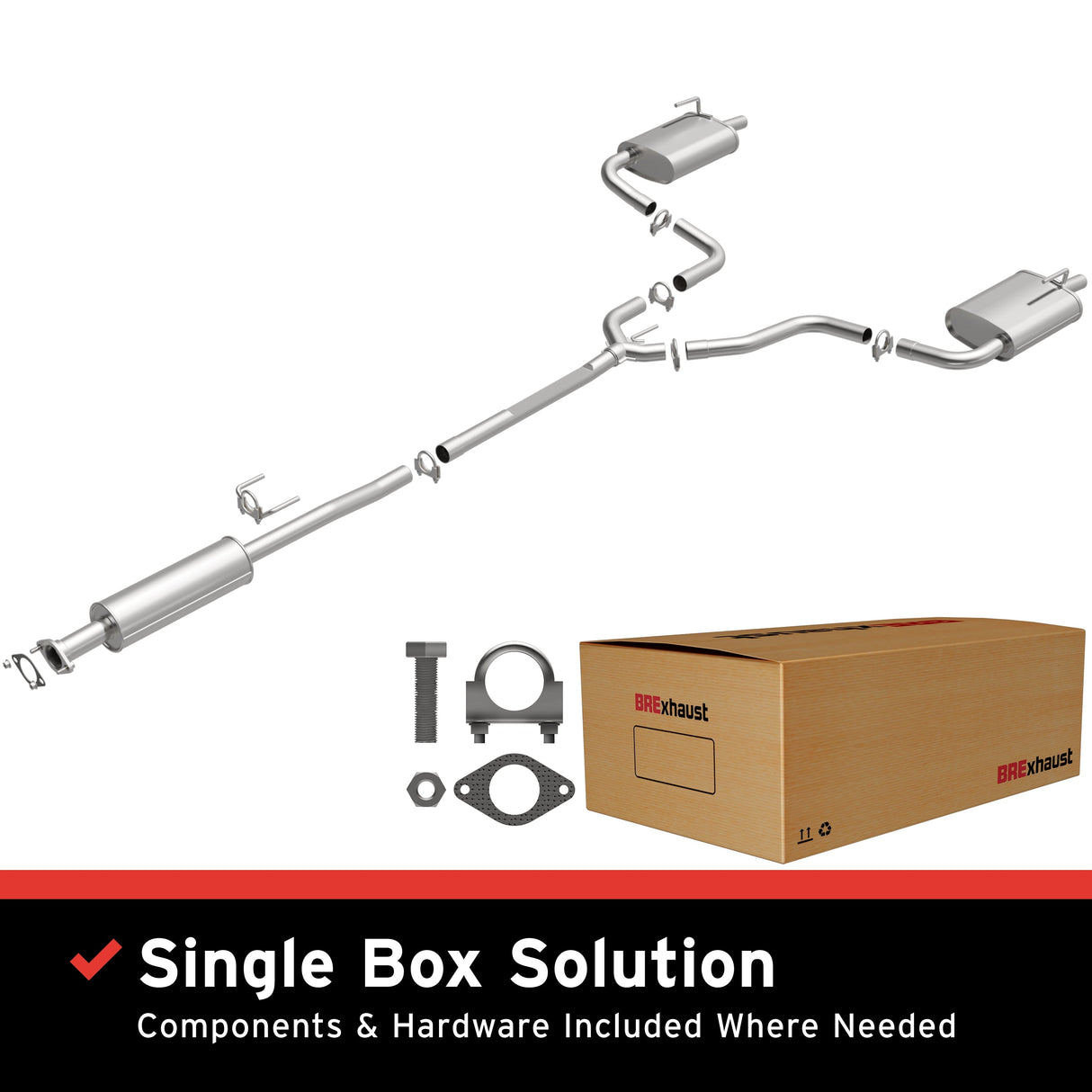 BRExhaust 2007-2018 Nissan Altima Direct-Fit Replacement Exhaust System BRExhaust Exhaust System Kit  AXOPROS