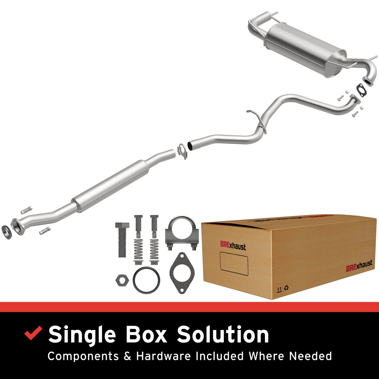 BRExhaust 2008-2011 Subaru Impreza 2.5L Direct-Fit Replacement Exhaust System BRExhaust Exhaust System Kit  AXOPROS