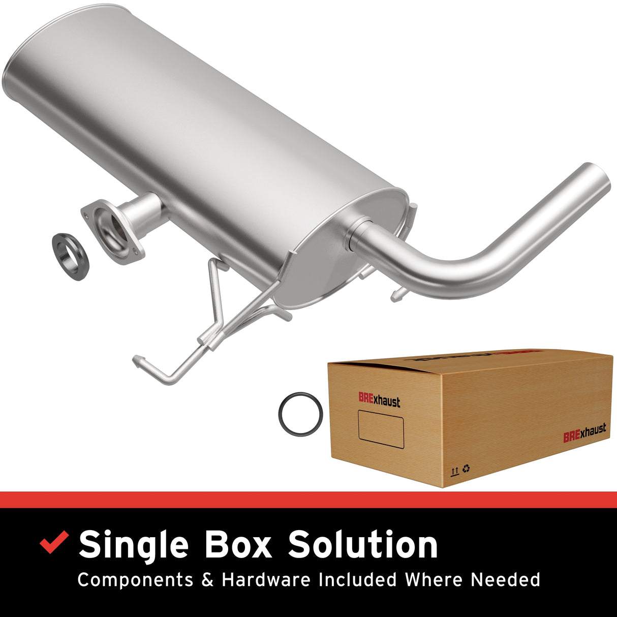 BRExhaust 2008-2015 Mitsubishi Lancer Direct-Fit Replacement Exhaust System BRExhaust Exhaust System Kit  AXOPROS